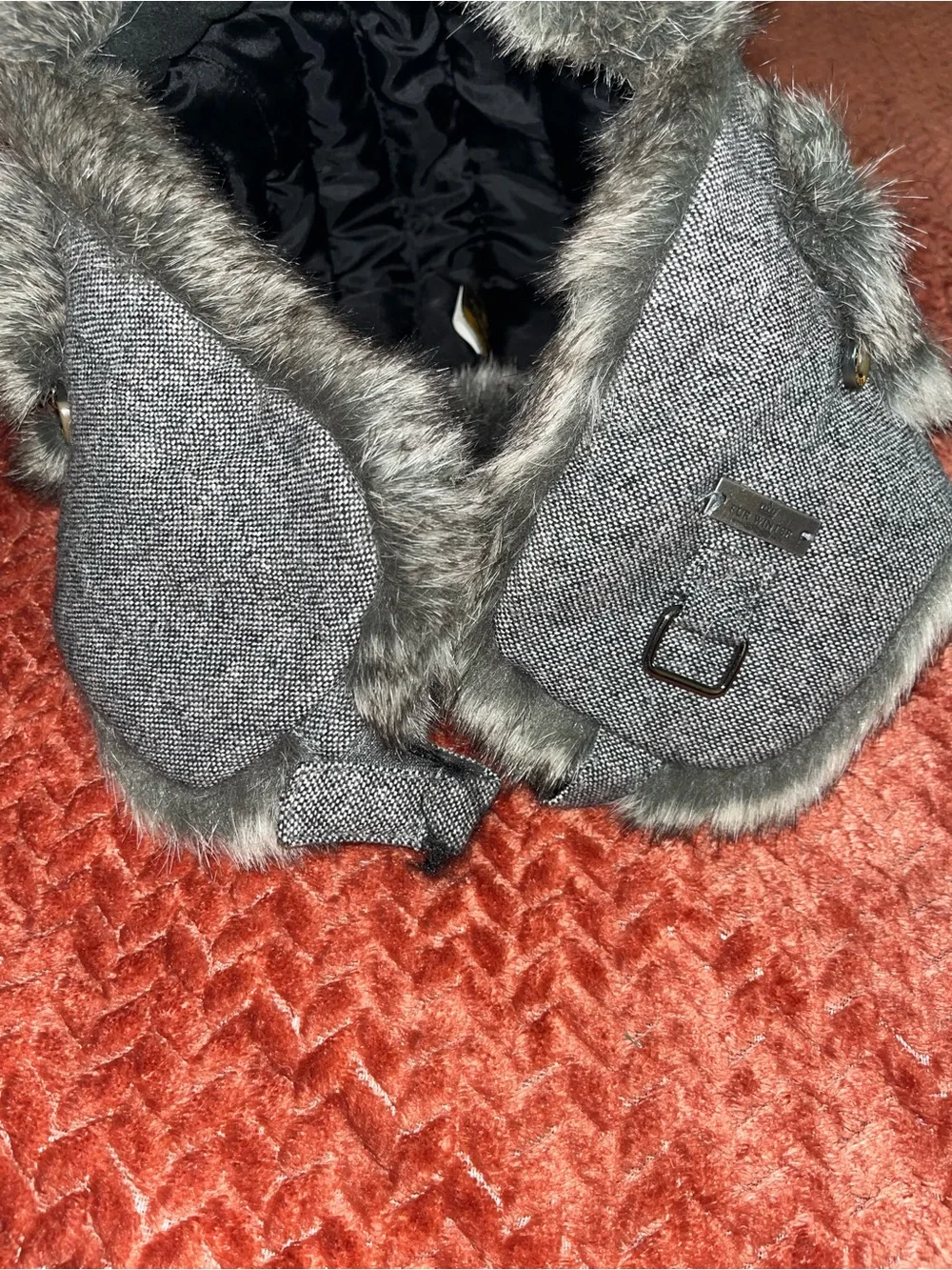 Grey Faux-Fur Trapper Hat for Men - Insulated Winter Earflap Cap